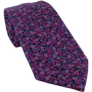 Michelsons of London Blurred Floral Tie and Pocket Square Set - Pink