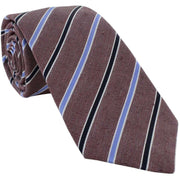 Michelsons of London Classic Double Stripe Silk Tie - Wine