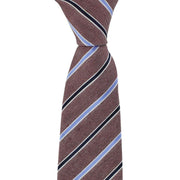 Michelsons of London Classic Double Stripe Silk Tie - Wine