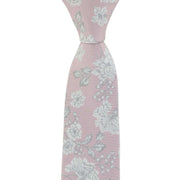 Michelsons of London Climbing Spring Floral Silk Tie - Dusty Pink/Silver