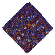 Michelsons of London Garden Floral Silk Pocket Square - Purple