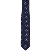 Michelsons of London Herringbone Spot Silk Tie - Navy