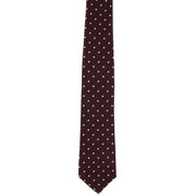 Michelsons of London Herringbone Spot Silk Tie - Wine