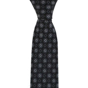 Michelsons of London Irregular Medallion Silk Tie - Black