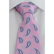 Michelsons of London Large Pine Tie and Pocket Square Set - Pink