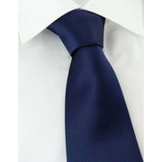 Michelsons of London Plain Rib Polyester Tie - Navy