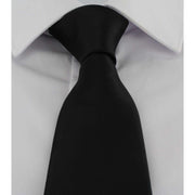 Michelsons of London Plain Tie and Contrast Floral Pocket Square Set - Black