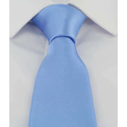 Michelsons of London Plain Tie and Contrast Floral Pocket Square Set - Light Blue