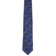 Michelsons of London Rib Paisley Silk Tie - Blue