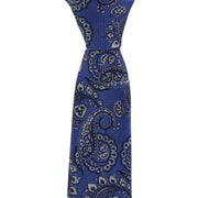 Michelsons of London Rib Paisley Silk Tie - Blue