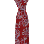 Michelsons of London Rib Paisley Silk Tie - Red