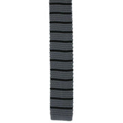 Michelsons of London Silk Knitted Striped Skinny Tie - Charcoal/Black