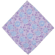 Michelsons of London Textured Rose Floral Polyester Tie and Pocket Square Set - Lilac/Blue