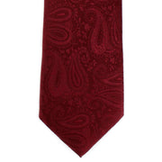 Michelsons of London Tonal Paisley Polyester Tie - Dark Red