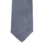 Michelsons of London Tonal Polyester Paisley Pocket Square and Tie Set - Grey