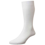 Pantherella Danvers Rib Cotton Lisle Socks - White