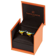 Simon Carter English Country Garden Blue Tit Cufflinks - Blue/Yellow/White