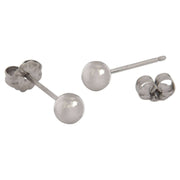 Ti2 Titanium 5mm Round Bead Stud Earrings - Natural