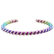 Ti2 Titanium Colourful 6mm Coil Bangle - Rainbow