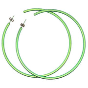 Ti2 Titanium Extra Large Round Hoop Earrings - Green