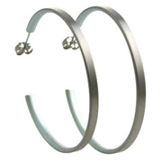 Ti2 Titanium Large Hoop Earrings - Aqua Blue