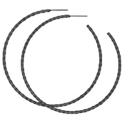 Ti2 Titanium Medium Twisted Hoop Earrings - Black