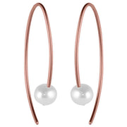 Ti2 Titanium Small Stem Pearl Earrings - Coffee Brown