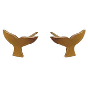 Ti2 Titanium Whale Tail 9mm Stud Earrings - Tan